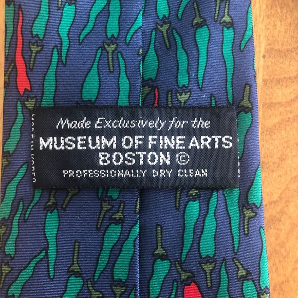 Museum Of Fine Arts Boston Mens Silk Tie Red Green Chili Peppers - Picture 3 of 4